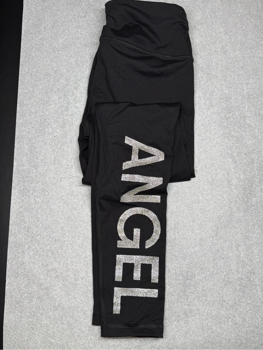 Victoria's Secret Black Leggings with Silver 'ANGEL' Logo